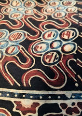 Handblock Printed Ajrakh Modal Stole - SM14Ib - Wefta
