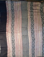 Handblock Printed Bagh Saree- Black BG02 - Wefta