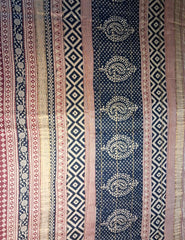 Handblock Printed Bagh Saree- Blalck BG03 - Wefta