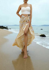 Handblock Printed Cotton Baggru Sarong - 08 Yellow - Wefta