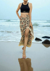 Handblock Printed Cotton Bagru Sarong- 02 Cream - Wefta