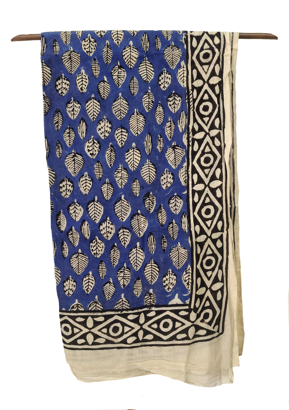 Handblock Printed Cotton Bagru Sarong - 03 Blue - Wefta