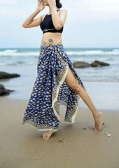 Handblock Printed Cotton Bagru Sarong - 03 Blue - Wefta
