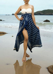 Handblock Printed Dabu (mud resist) Cotton Sarong - 07 Indigo - Wefta