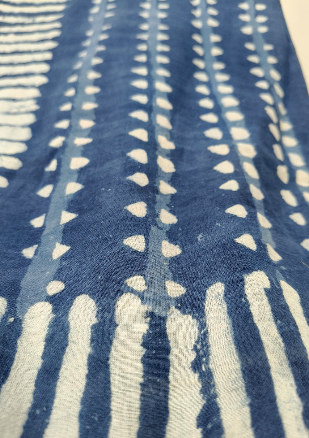 Handblock Printed Dabu (mud resist) Cotton Sarong - 07 Indigo - Wefta