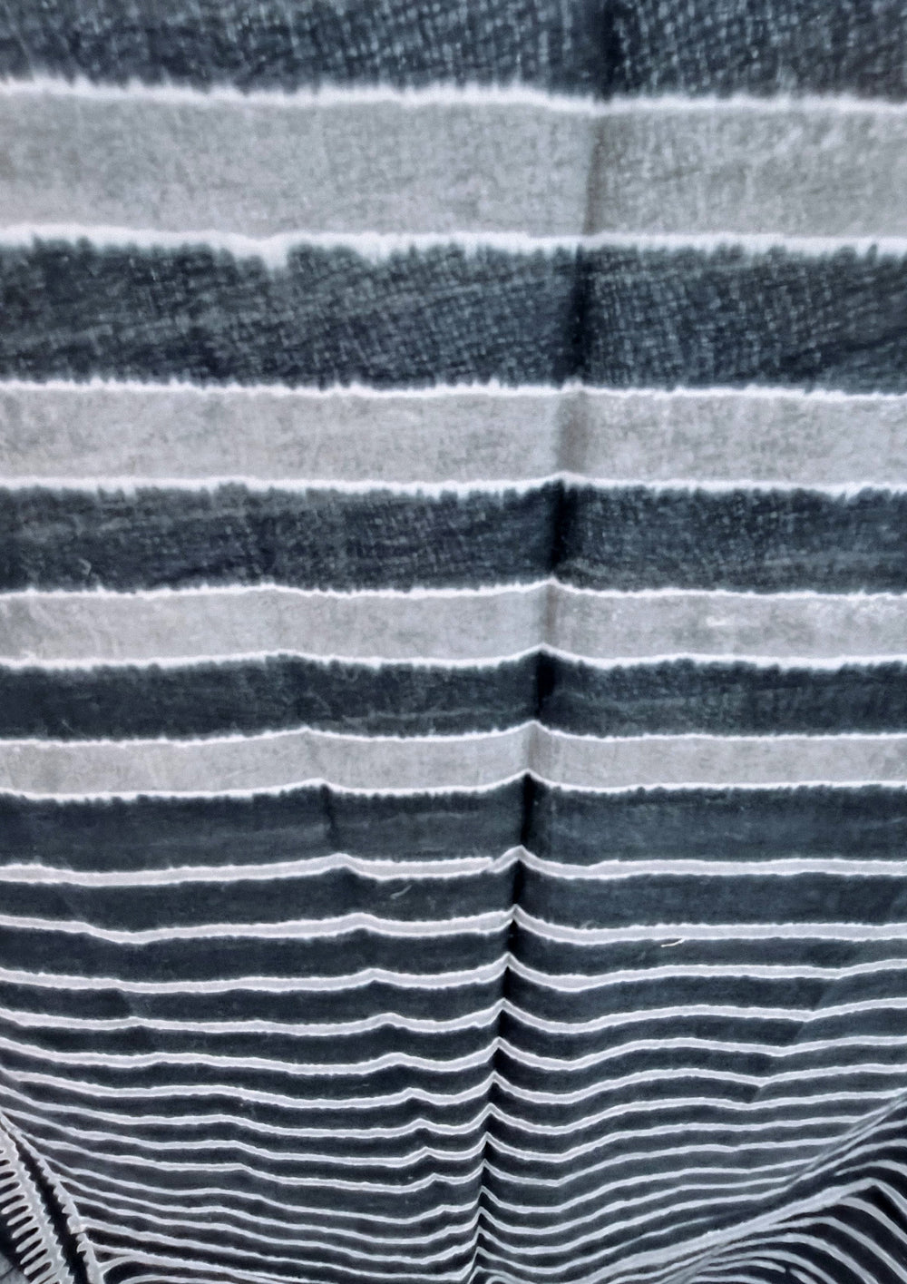 Handblock Printed Dabu (mud resist) Cotton Stole - 05 Siyahi - Wefta