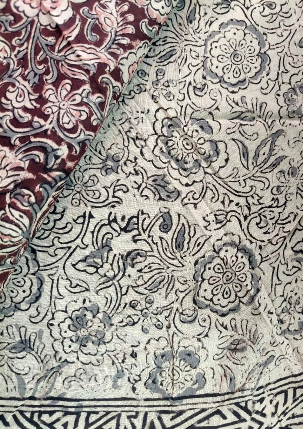 Handblock Printed Kalamkari Saree - HBK1 - Wefta