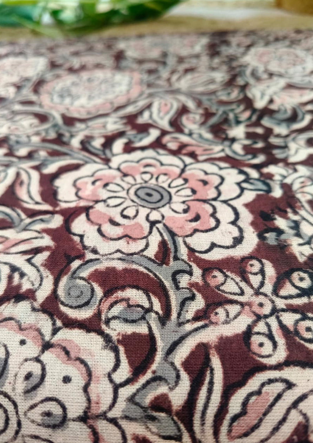 Handblock Printed Kalamkari Saree - HBK1 - Wefta