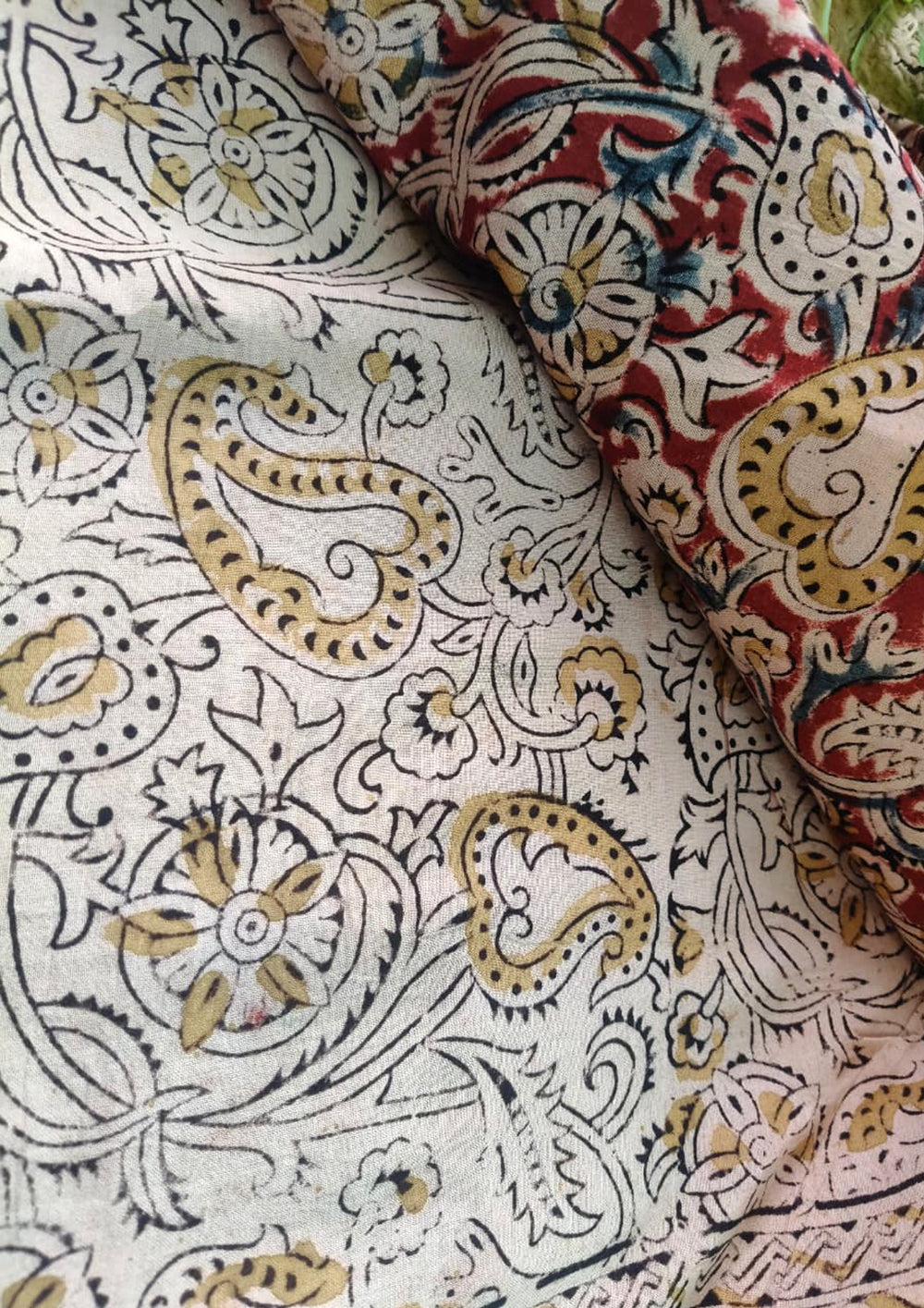 Handblock Printed Kalamkari Saree - HBK2 - Wefta
