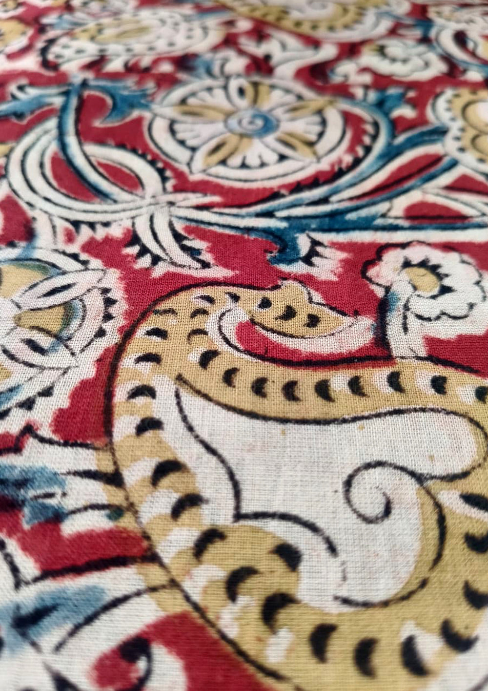 Handblock Printed Kalamkari Saree - HBK2 - Wefta