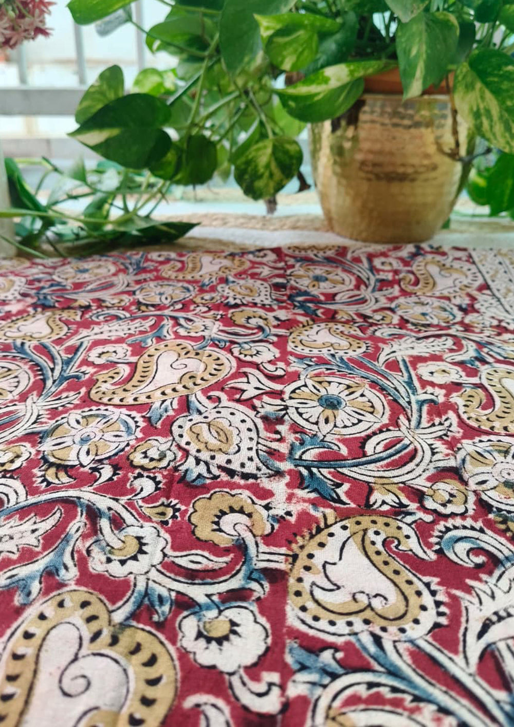 Handblock Printed Kalamkari Saree - HBK2 - Wefta