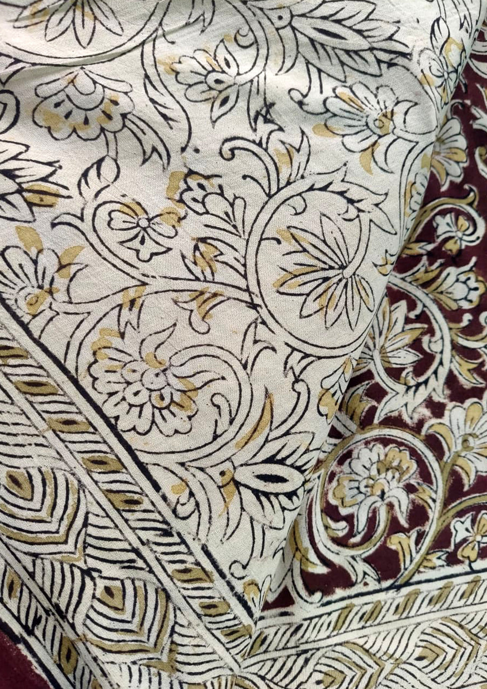 Handblock Printed Kalamkari Saree - HBK3 - Wefta