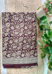 Handblock Printed Kalamkari Saree - HBK3 - Wefta
