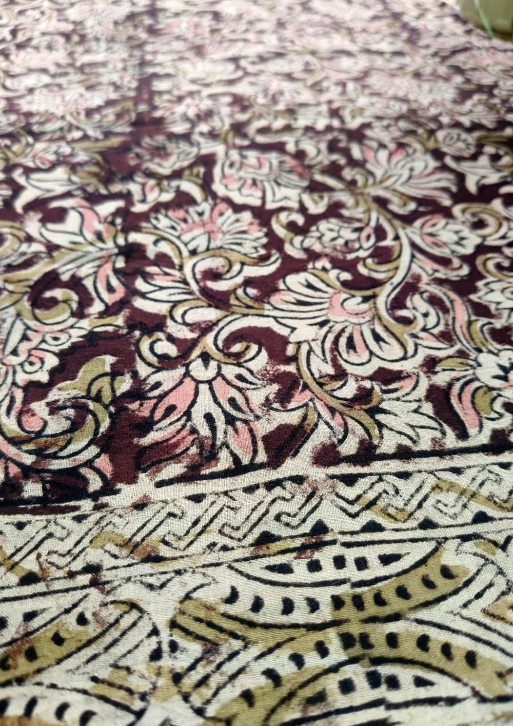 Handblock Printed Kalamkari Saree - HBK5 - Wefta