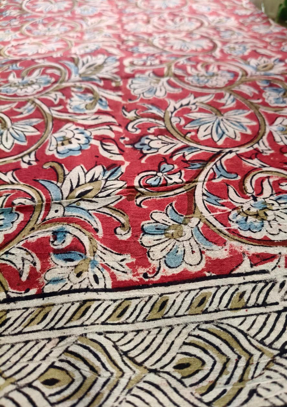 Handblock Printed Kalamkari Saree - HBK6 - Wefta