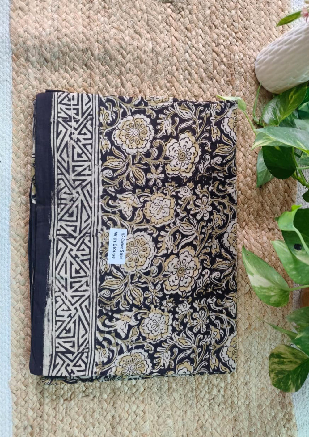 Handblock Printed Kalamkari Saree - HBK7 - Wefta