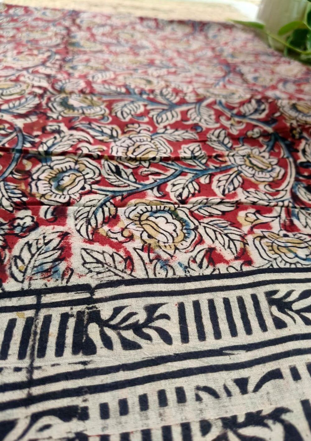 Handblock Printed Kalamkari Saree- HBK8 - Wefta