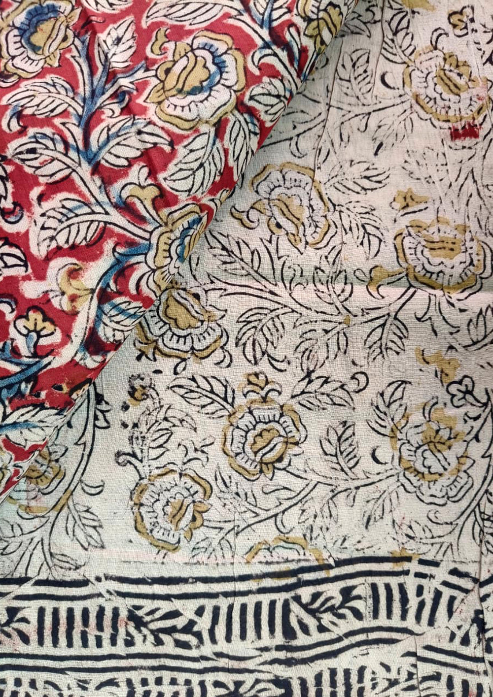 Handblock Printed Kalamkari Saree- HBK8 - Wefta