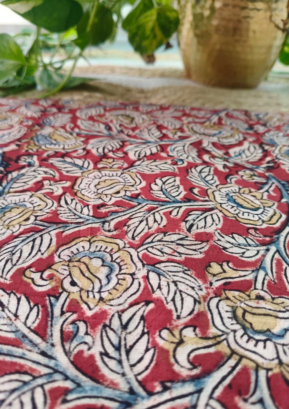 Handblock Printed Kalamkari Saree- HBK8 - Wefta