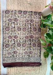 Handblock Printed Kalamkari Saree - HBK9 - Wefta