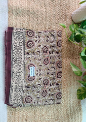 Handblock Printed Kalamkari Saree - HBK9 - Wefta