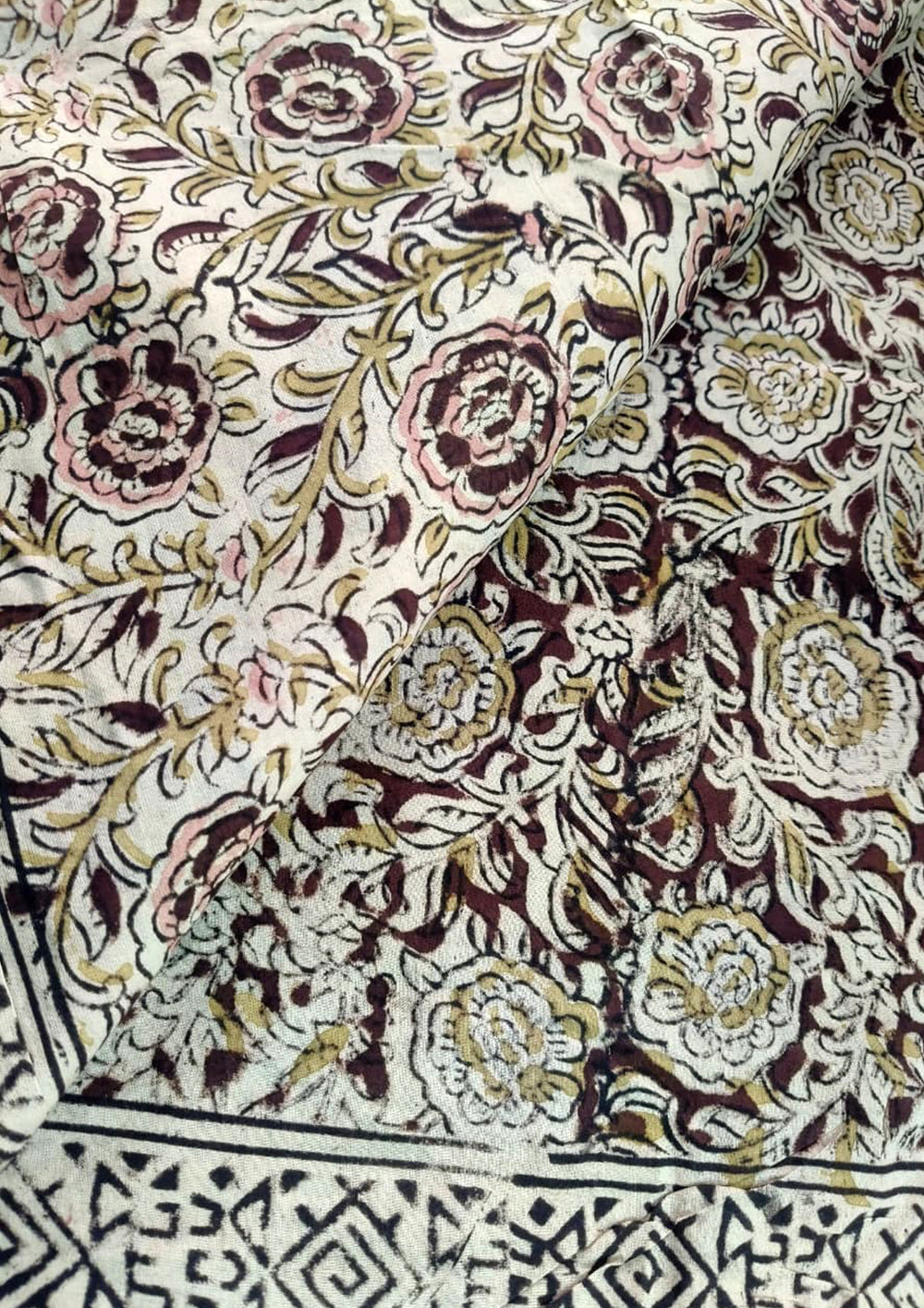 Handblock Printed Kalamkari Saree - HBK9 - Wefta