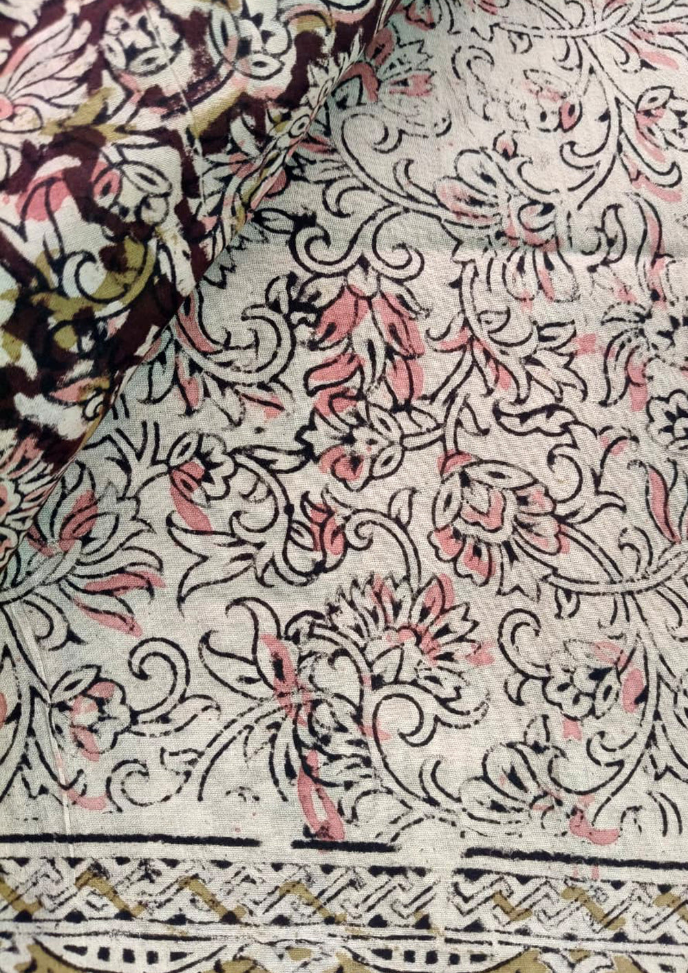 Handblock Printed Kalamkari Saree - HBK9 - Wefta