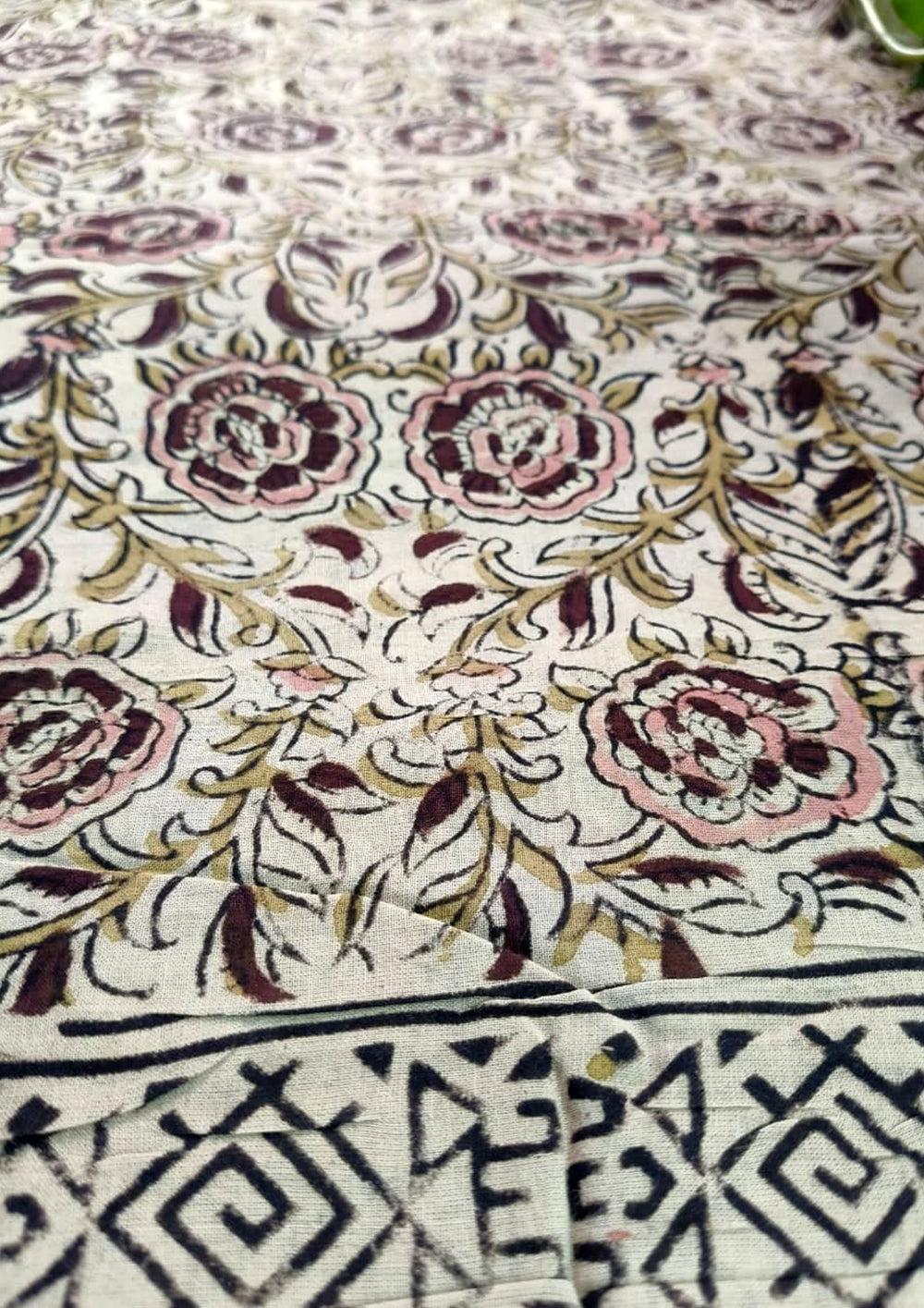 Handblock Printed Kalamkari Saree - HBK9 - Wefta