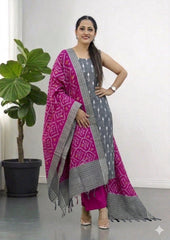 Ikat Cotton Suit - IK12BH - Wefta