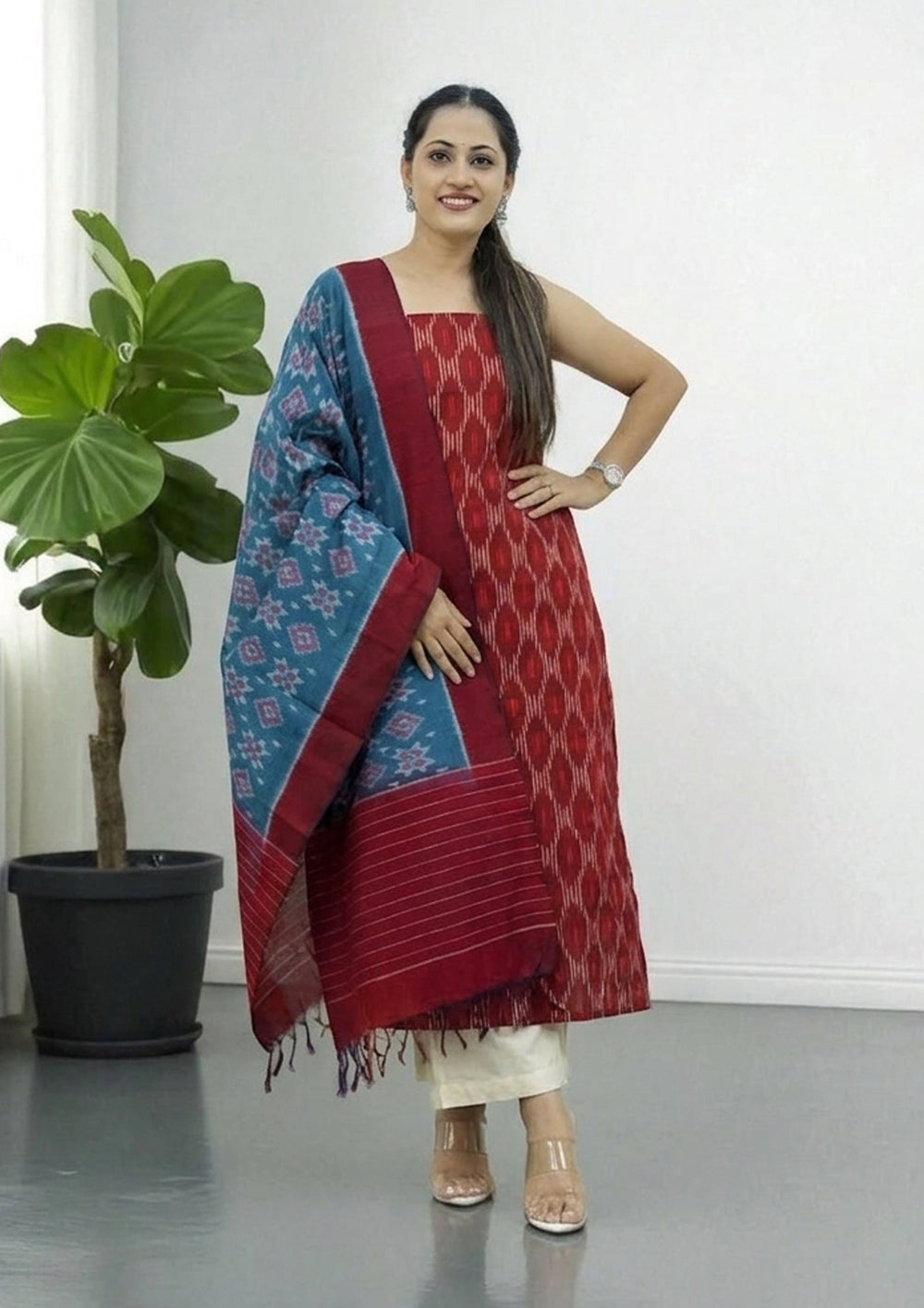 Ikat Cotton Suit- IK14BH - Wefta