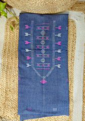 Jamdani Cotton Suit - Denim Blue JS2 - Wefta