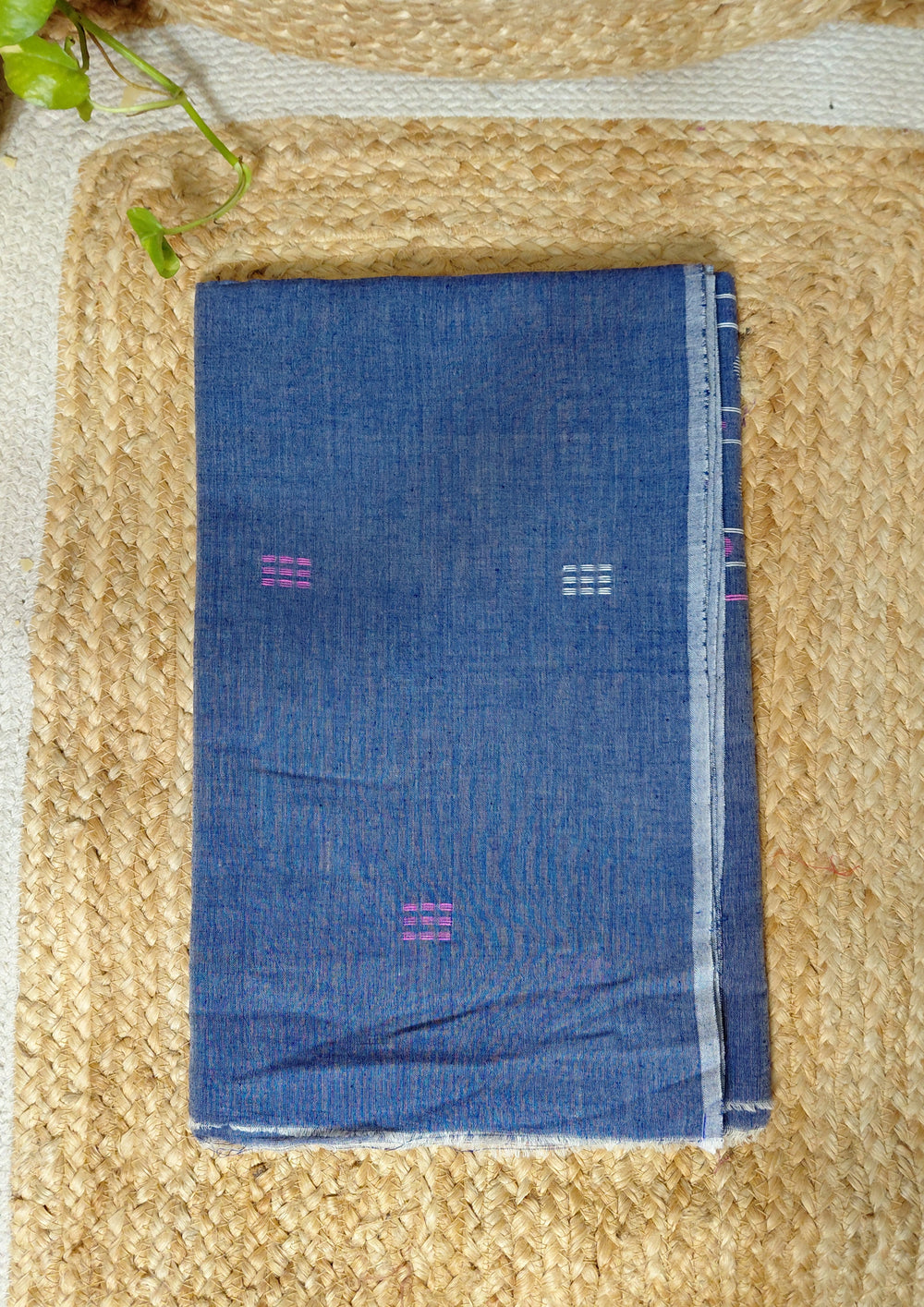Jamdani Cotton Suit - Denim Blue JS2 - Wefta
