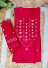 Jamdani Cotton Suit - Red JS1 - Wefta