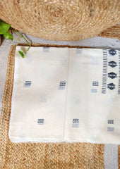Jamdani Cotton Suit - White JS6 - Wefta