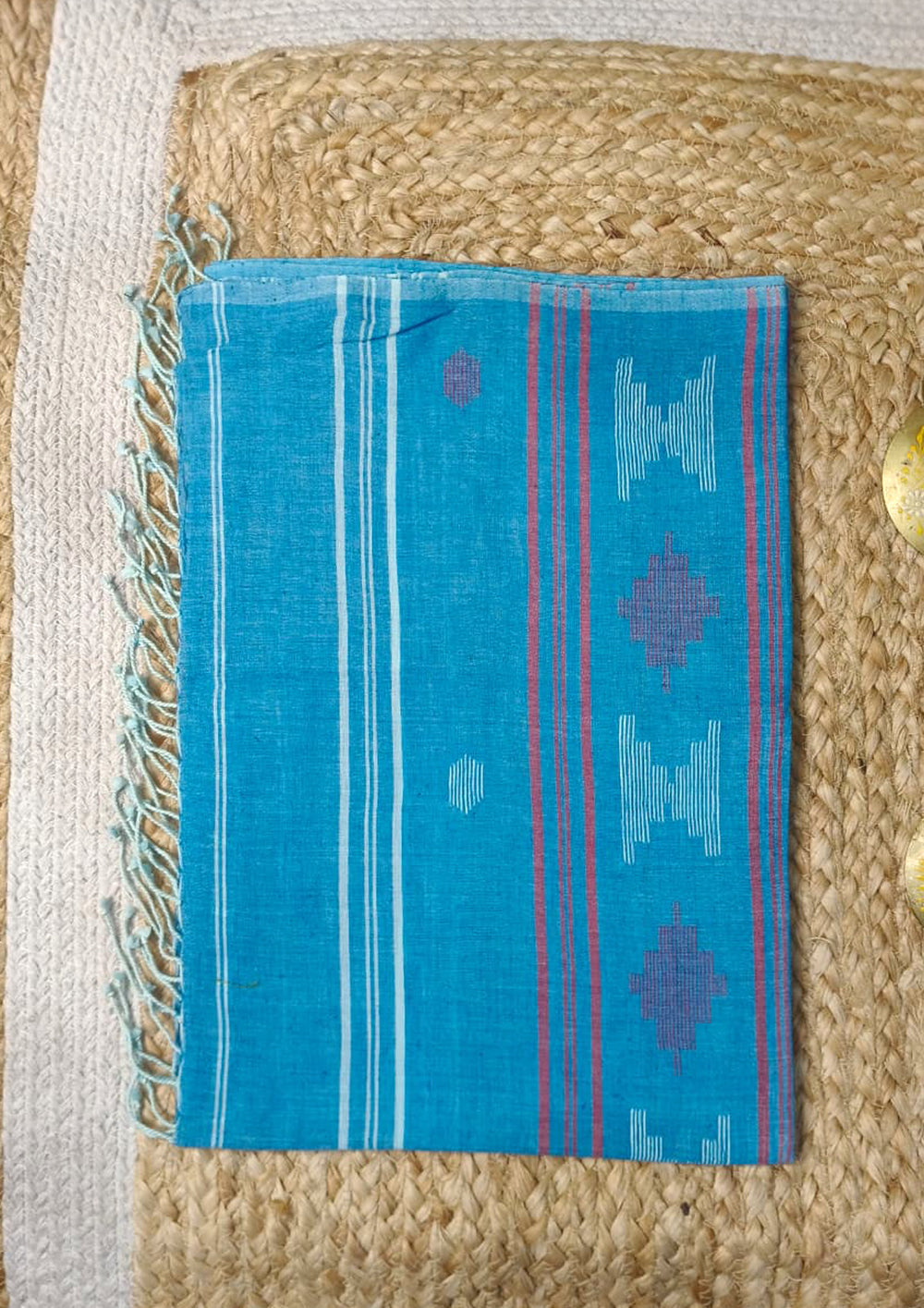 Jamdani Stole - Blue HJ26 - Wefta