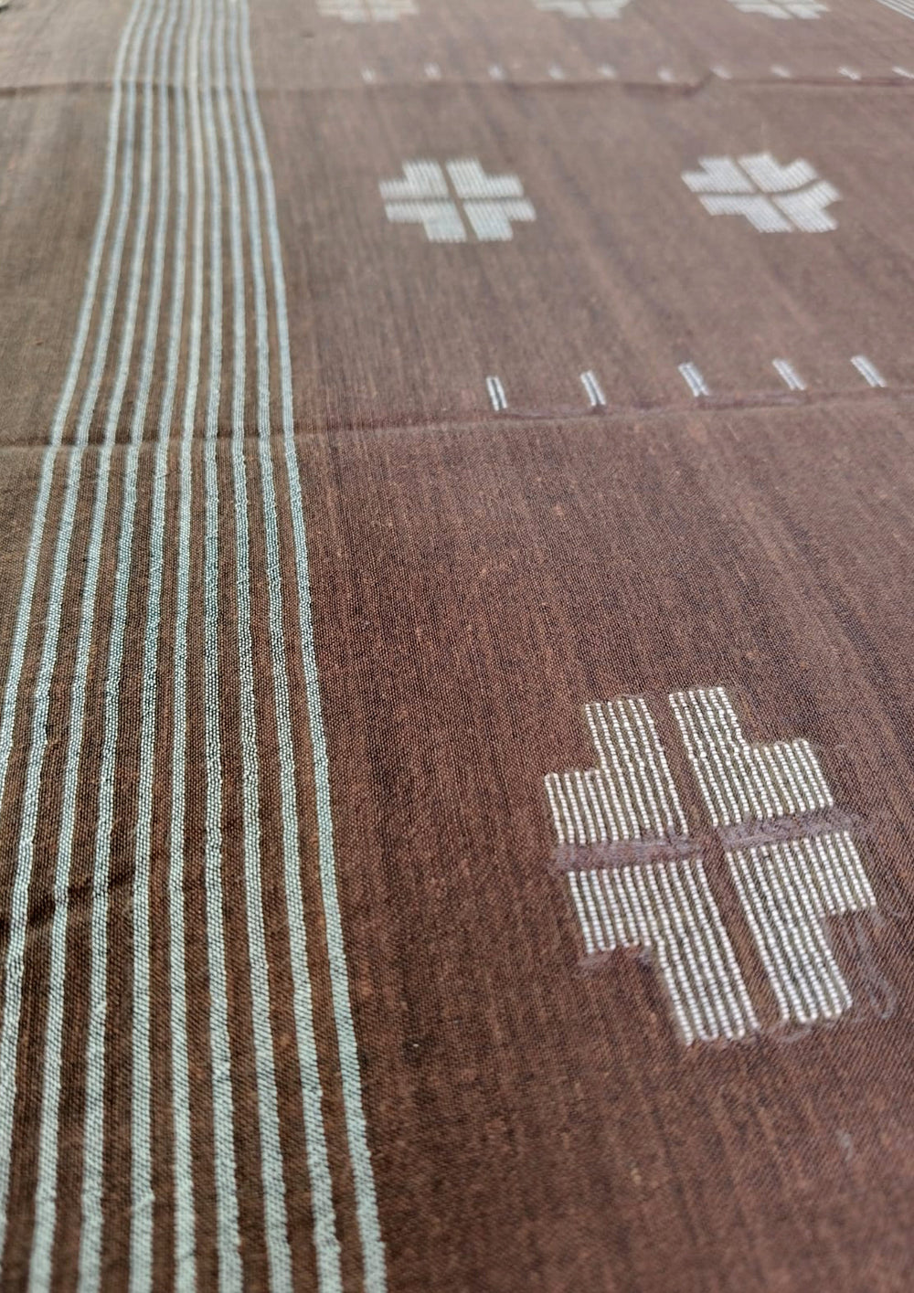 Jamdani Stole - Brown 1 - Wefta