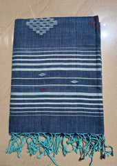 Jamdani Stole- Denim Blue 2 - Wefta