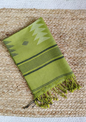 Jamdani Stole - Green 1 - Wefta