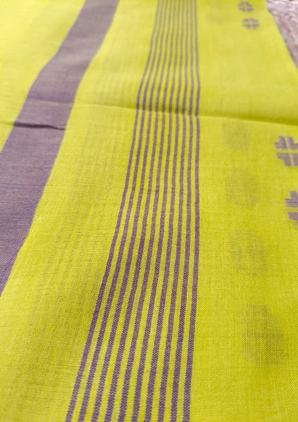Jamdani Stole - Lime Green HJ24 - Wefta