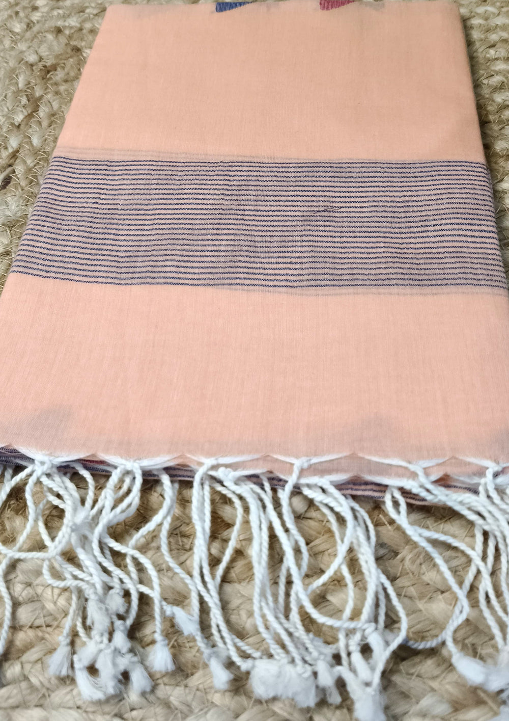 Jamdani Stole - Peach 1 - Wefta