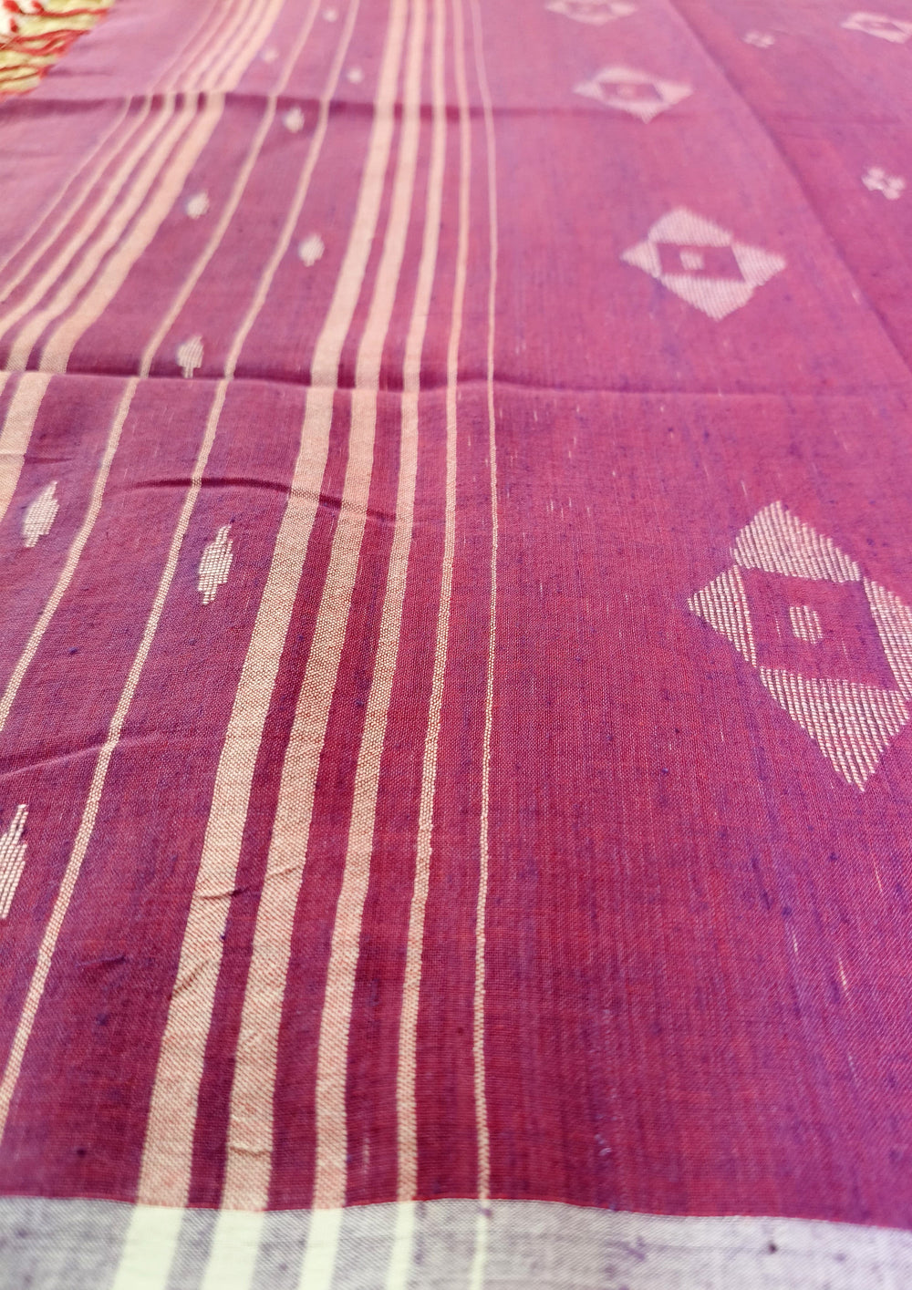 Jamdani Stole - Pink 1 - Wefta