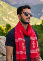 Jamdani Stole - Red 2 - Wefta