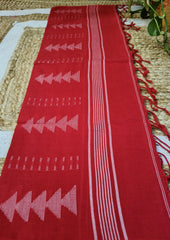 Jamdani Stole - Red 2 - Wefta
