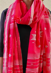 Jamdani Stole - Red HJ31 - Wefta