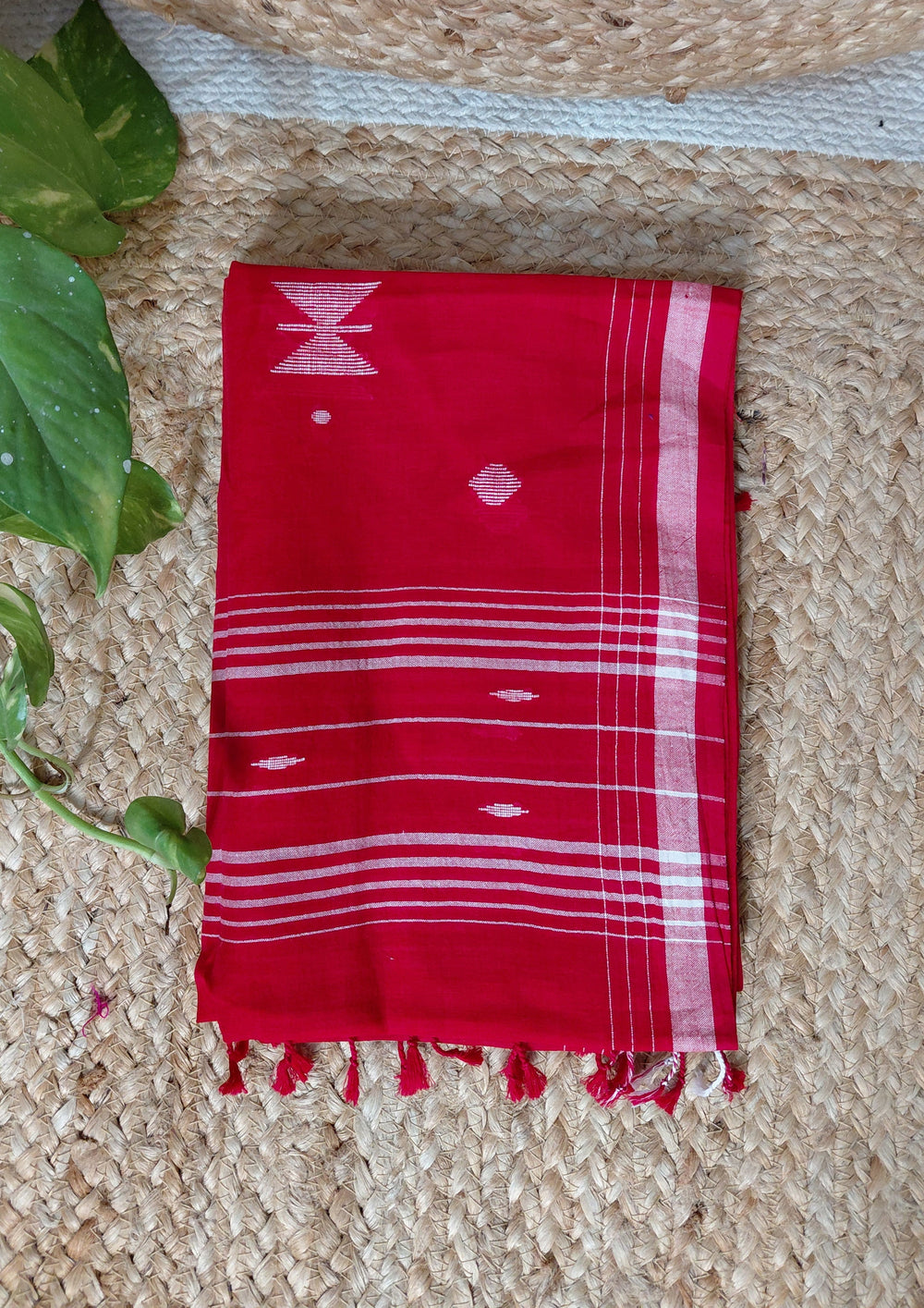Jamdani Stole - Red HJ31 - Wefta