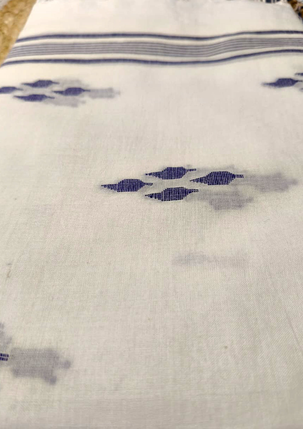 Jamdani Stole - White HJ21 - Wefta