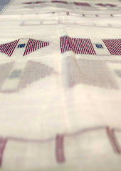 Jamdani Stole - White W4 - Wefta