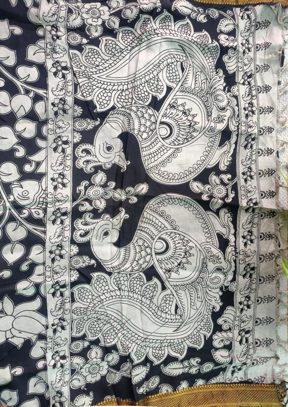 Kalamkari Digital Printed Dupatta - HBKD2 - Wefta