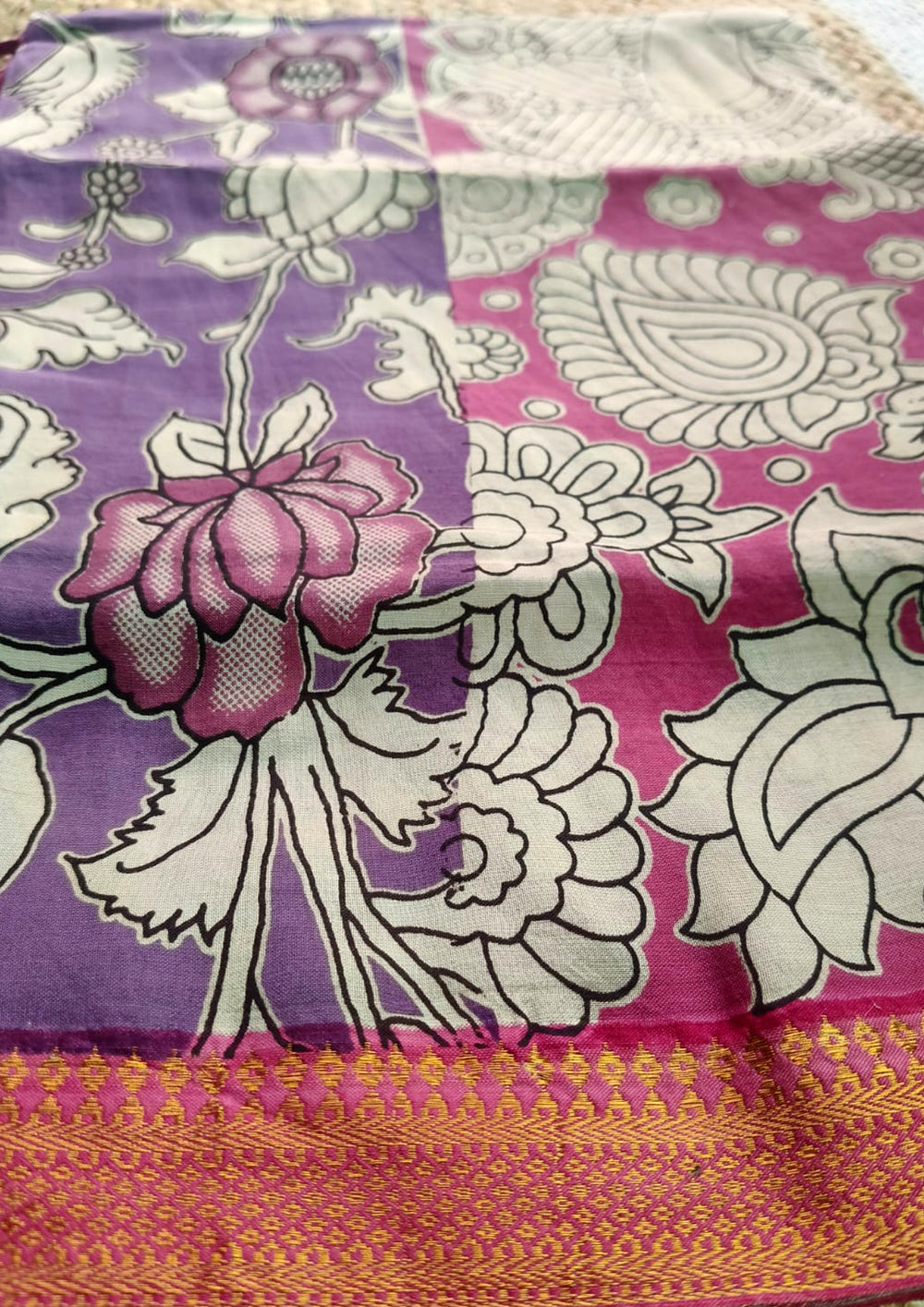 Kalamkari Digital Printed Dupatta - HBKD3 - Wefta