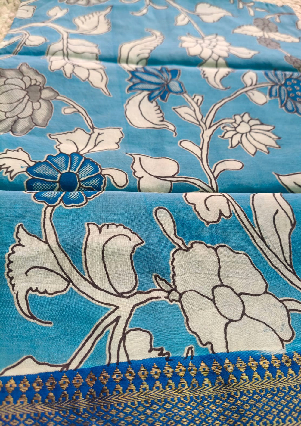 Kalamkari Digital Printed Dupatta - HBKD4 - Wefta